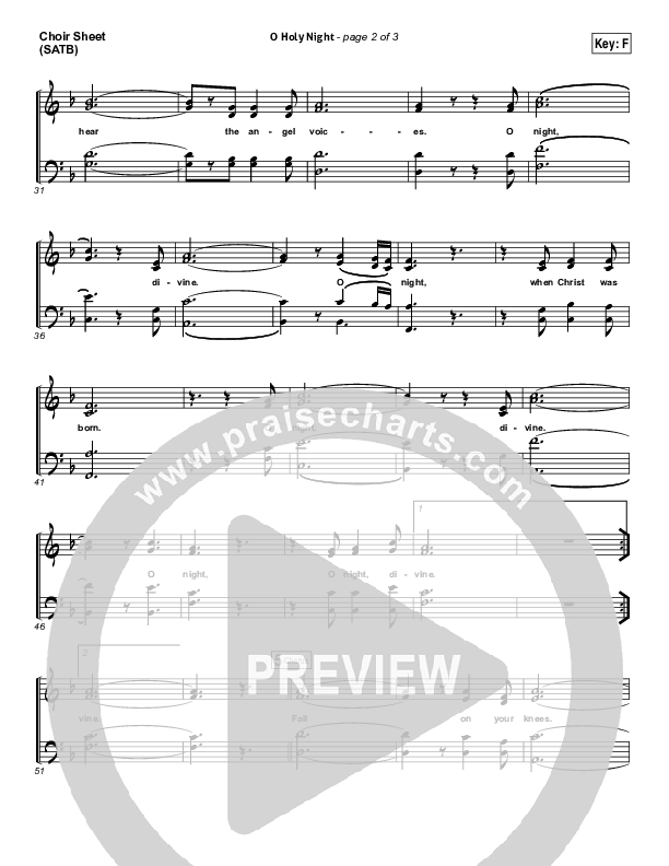 O Holy Night Choir Sheet (SATB) (Kim Walker-Smith)