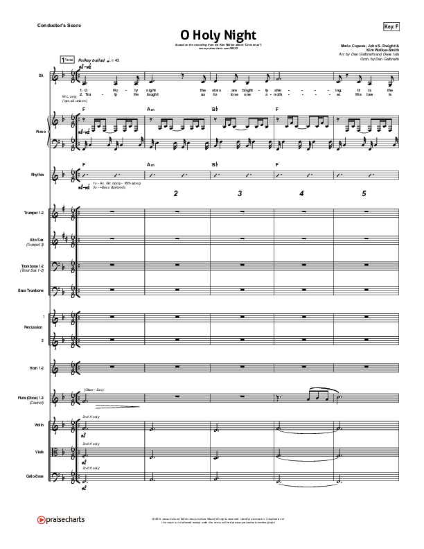 O Holy Night Conductor's Score (Kim Walker-Smith)