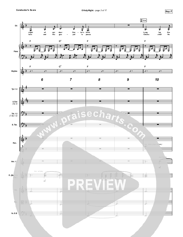 O Holy Night Conductor's Score (Kim Walker-Smith)