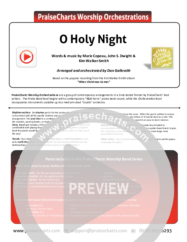 O Holy Night Orchestration (Kim Walker-Smith)