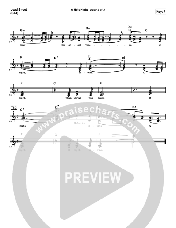 O Holy Night Lead Sheet (SAT) (Kim Walker-Smith)