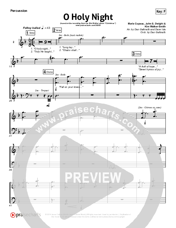 O Holy Night Percussion (Kim Walker-Smith)