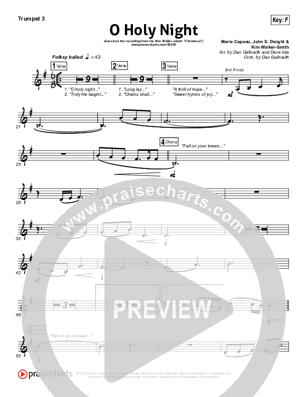 O Holy Night Trumpet 3 (Kim Walker-Smith)