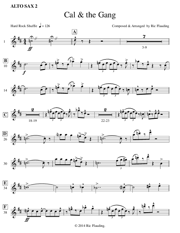 Cal & The Gang (Instrumental) Alto Sax (Ric Flauding)