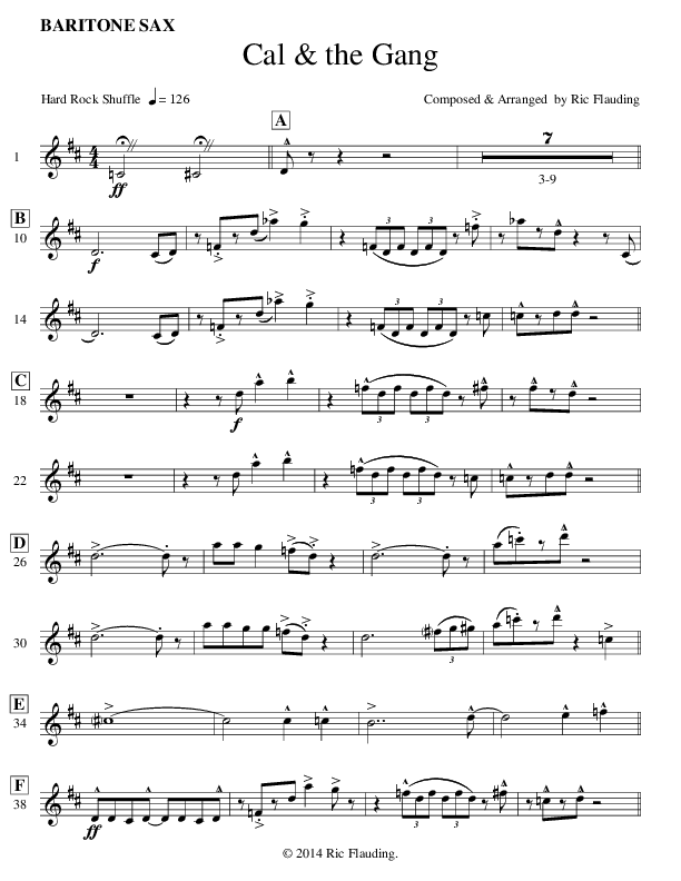 Cal & The Gang (Instrumental) Bari Sax (Ric Flauding)