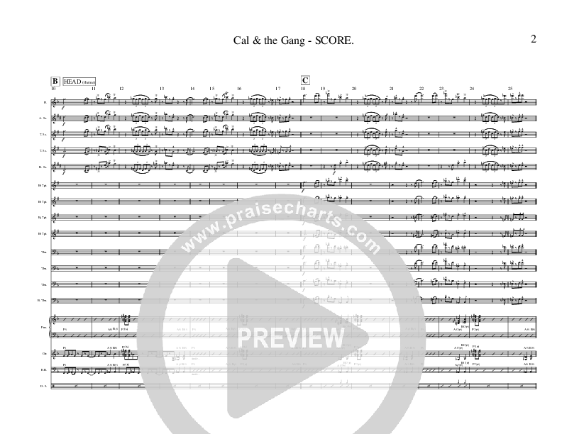 Cal & The Gang (Instrumental) Conductor's Score (Ric Flauding)