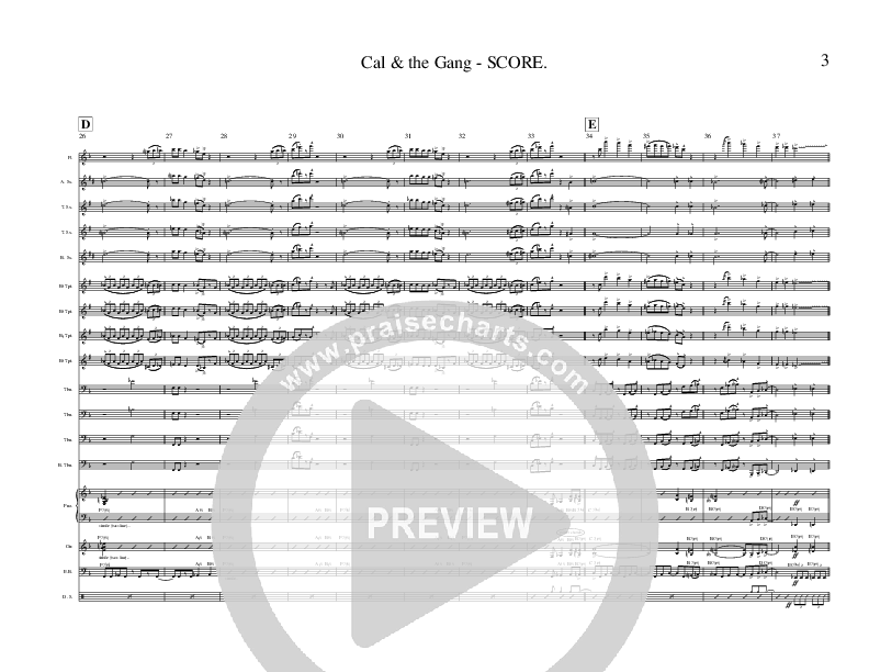 Cal & The Gang (Instrumental) Conductor's Score (Ric Flauding)