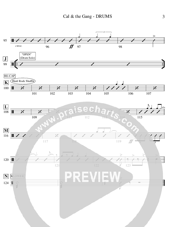 Cal & The Gang (Instrumental) Drum Set (Ric Flauding)