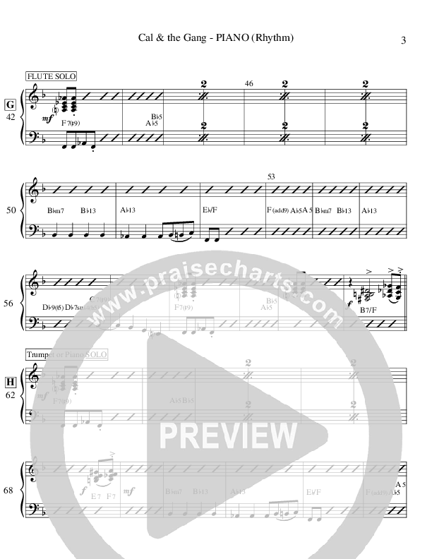 Cal & The Gang (Instrumental) Piano Sheet (Ric Flauding)