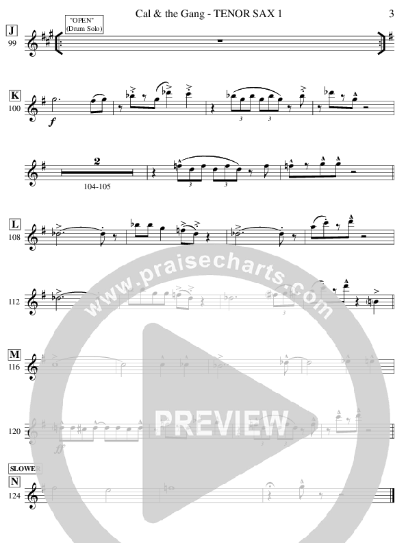 Cal & The Gang (Instrumental) Tenor Sax 1/2 (Ric Flauding)