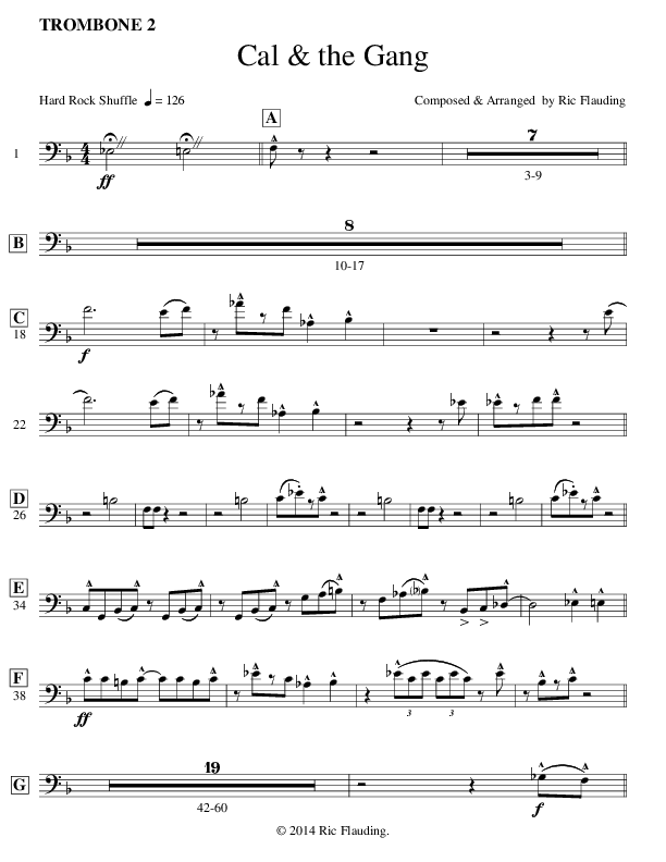 Cal & The Gang (Instrumental) Trombone 2 (Ric Flauding)