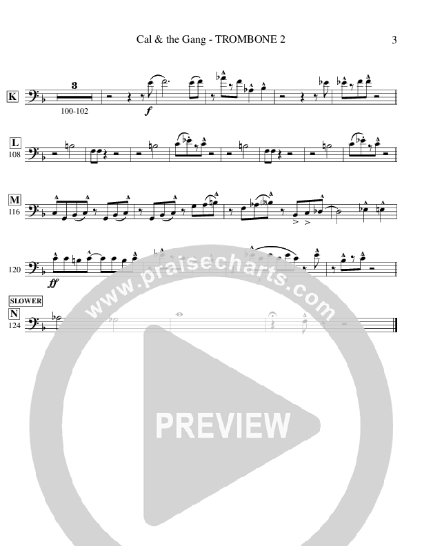 Cal & The Gang (Instrumental) Trombone 2 (Ric Flauding)