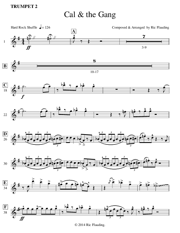 Cal & The Gang (Instrumental) Trumpet 2 (Ric Flauding)