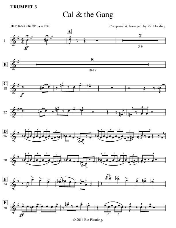 Cal & The Gang (Instrumental) Trumpet 3/4 (Ric Flauding)