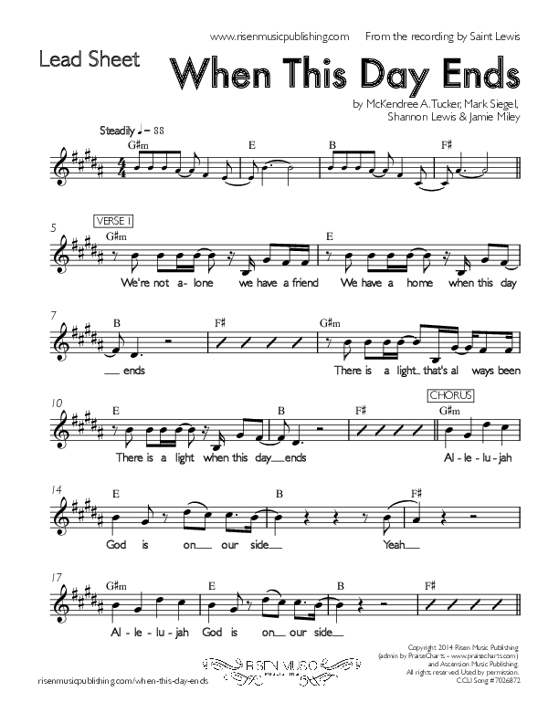 When This Day Ends Lead Sheet (Saint Lewis)