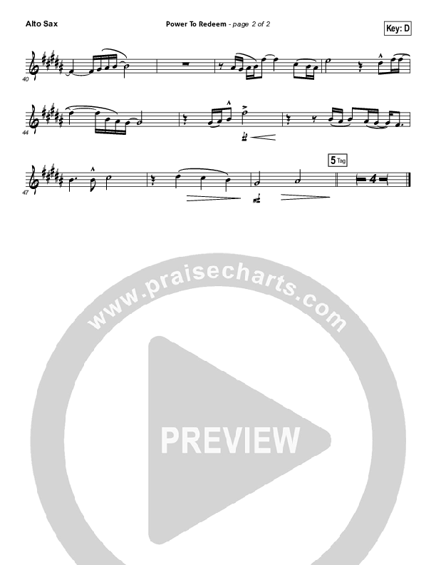 Power To Redeem Alto Sax (Lauren Daigle)