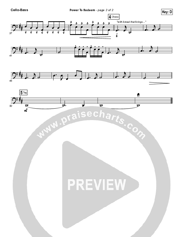 Power To Redeem Cello/Bass (Lauren Daigle)