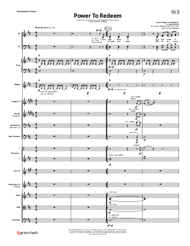 Power To Redeem Conductor's Score (Lauren Daigle)