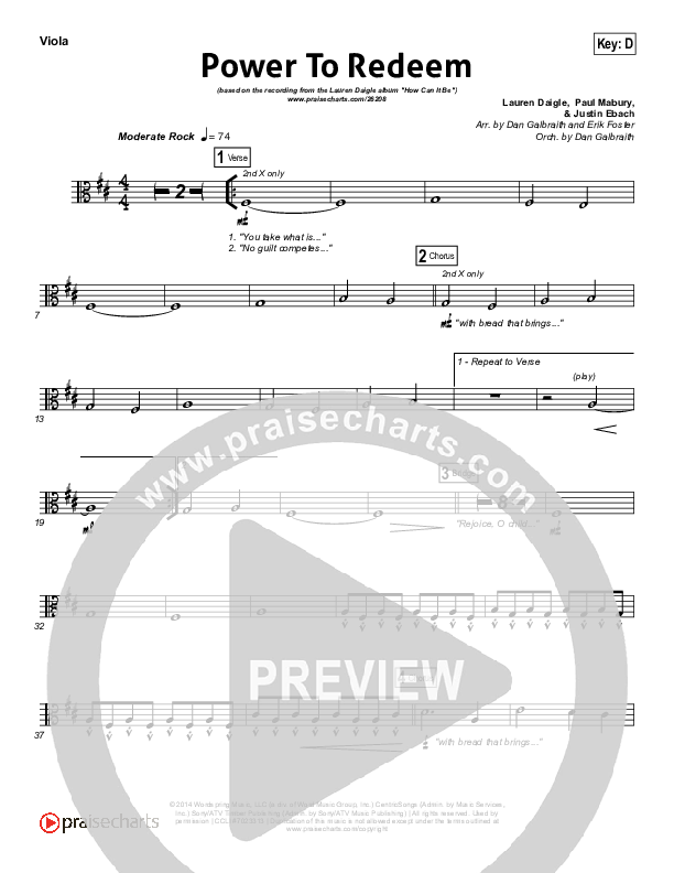 Power To Redeem Viola (Lauren Daigle)