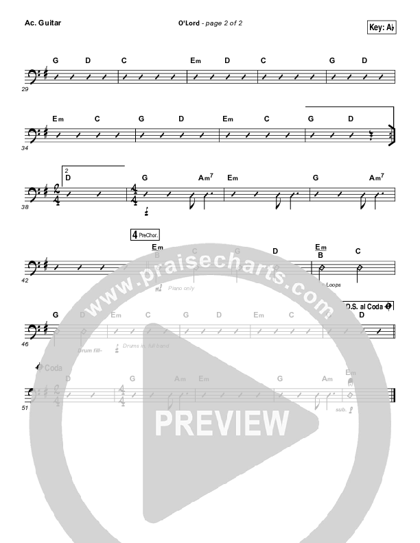 O Lord Acoustic Guitar (Lauren Daigle)