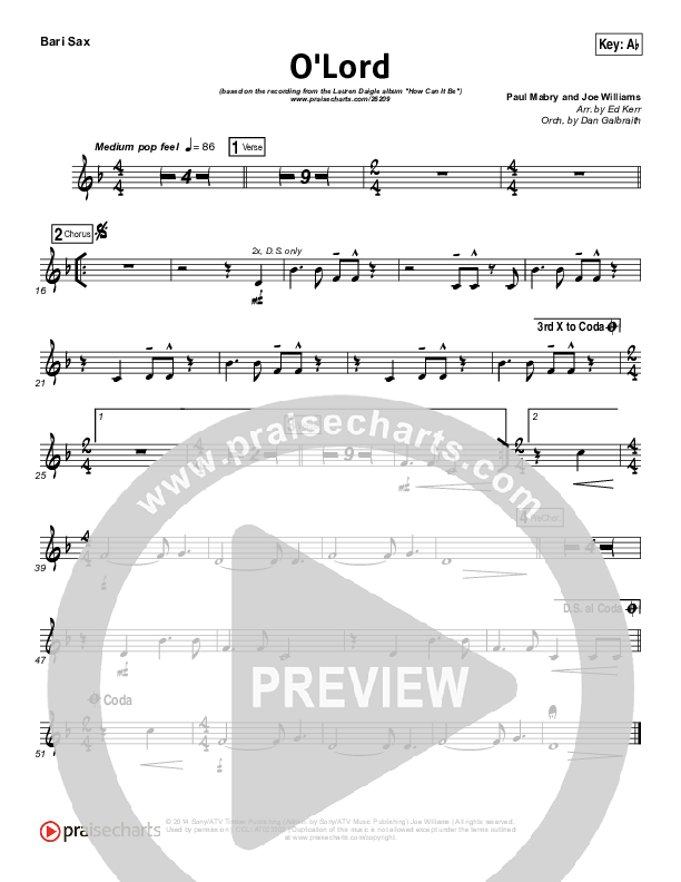 O Lord Bari Sax (Lauren Daigle)