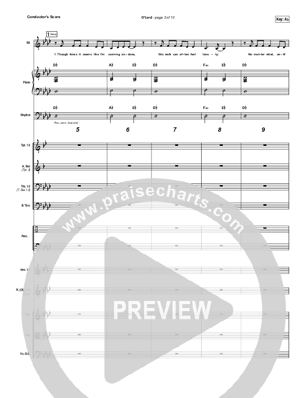 O Lord Conductor's Score (Lauren Daigle)
