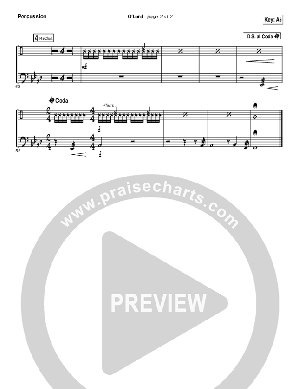 O Lord Percussion (Lauren Daigle)