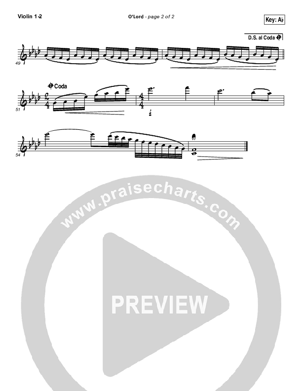 O Lord Violin 1/2 (Lauren Daigle)