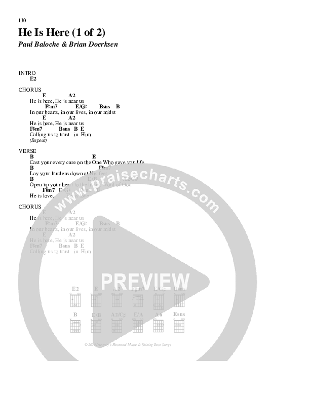 He Is Here Chords & Lyrics (Brian Doerksen)