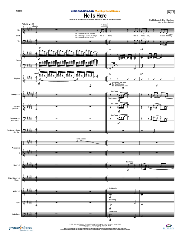 He Is Here Conductor's Score (Brian Doerksen)