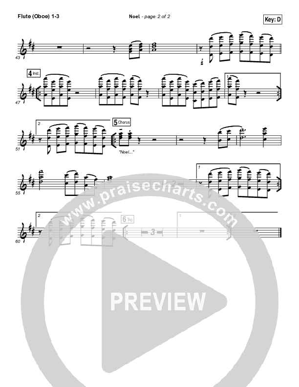 Noel Flute/Oboe 1/2/3 (Hillsong Young & Free)