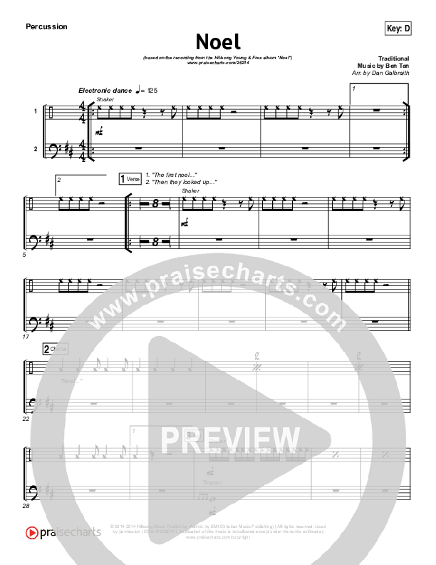 Noel Percussion (Hillsong Young & Free)