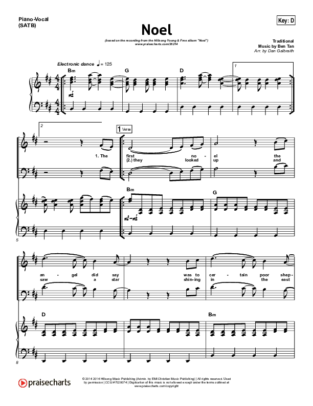 Noel Piano/Vocal (SATB) (Hillsong Young & Free)