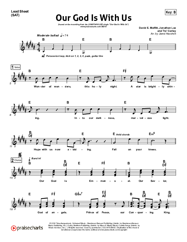 Our God Is With Us Lead Sheet (SAT) (Jonathan Lee / Centricity Worship)
