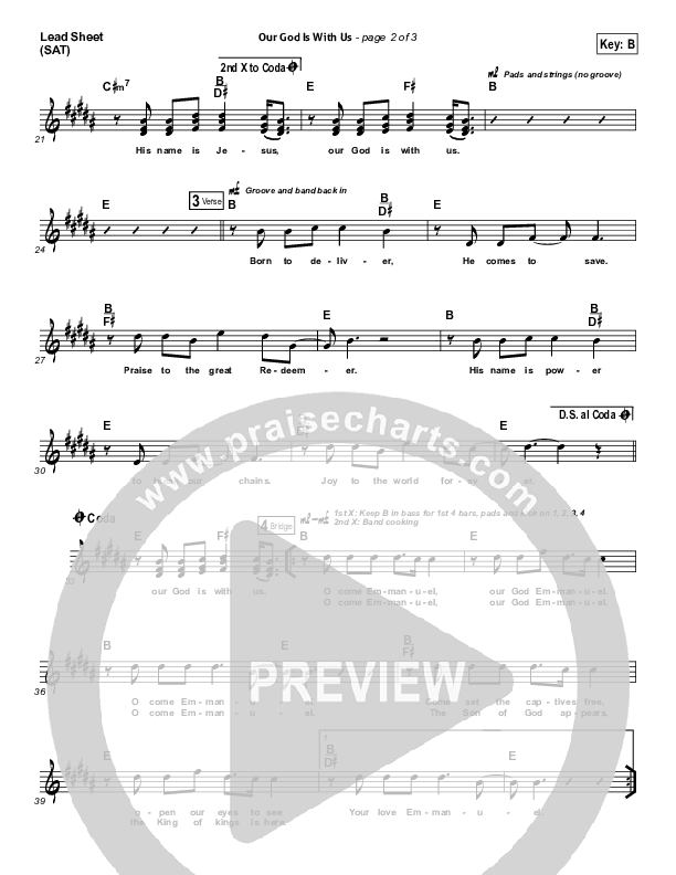 Our God Is With Us Lead Sheet (SAT) (Jonathan Lee / Centricity Worship)