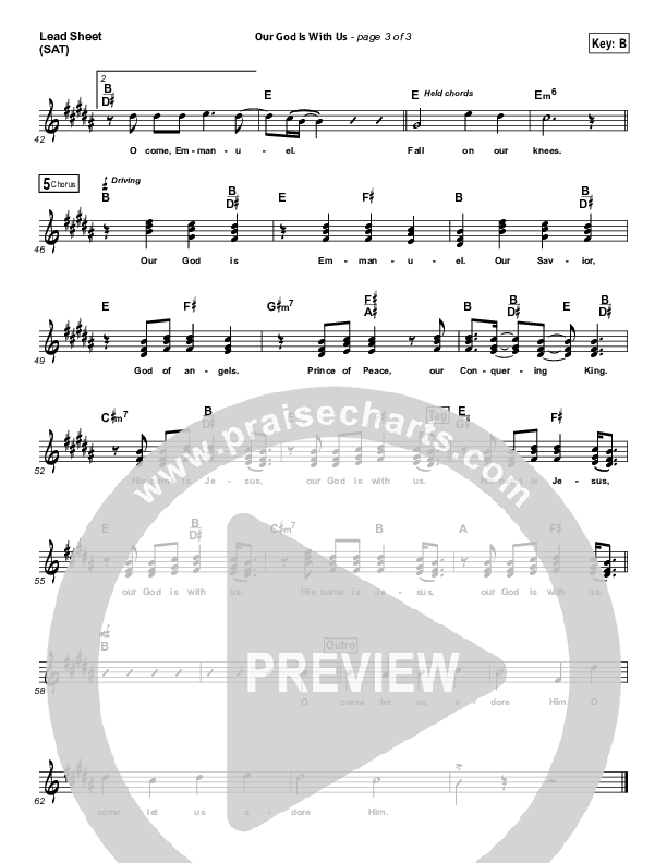 Our God Is With Us Lead Sheet (SAT) (Jonathan Lee / Centricity Worship)