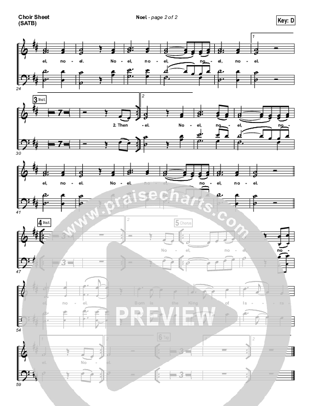Noel Choir Sheet (SATB) (Hillsong Young & Free)