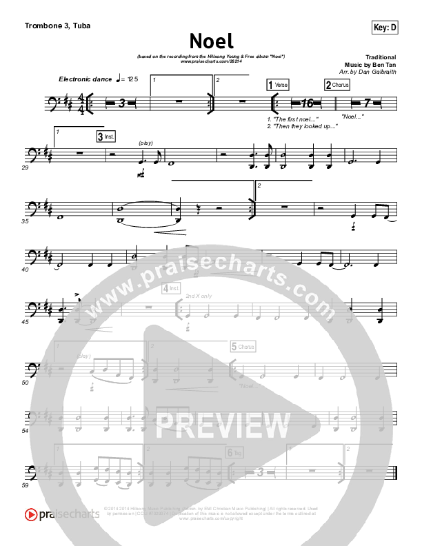 Noel Trombone 3/Tuba (Hillsong Young & Free)