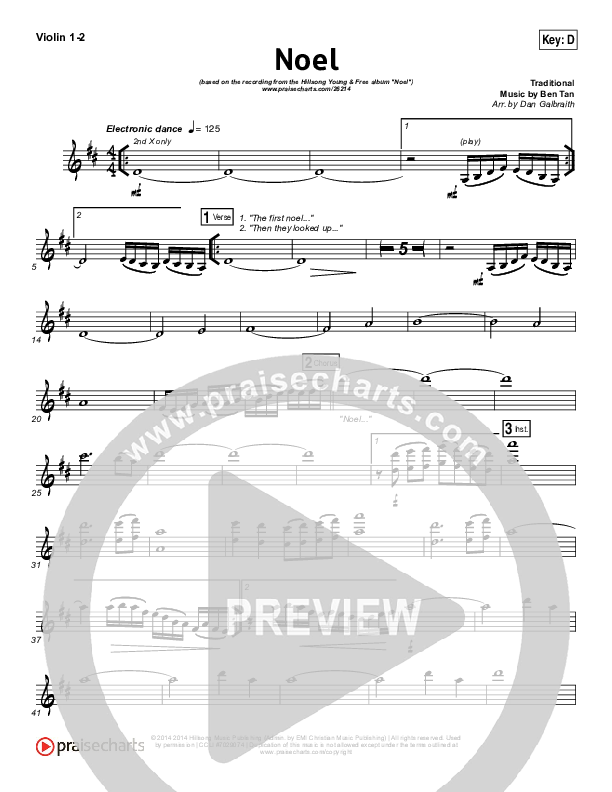Noel Violin 1/2 (Hillsong Young & Free)