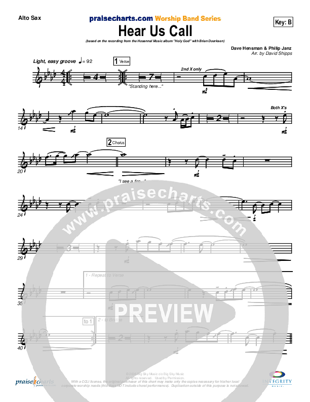 Hear Us Call Alto Sax (Brian Doerksen)