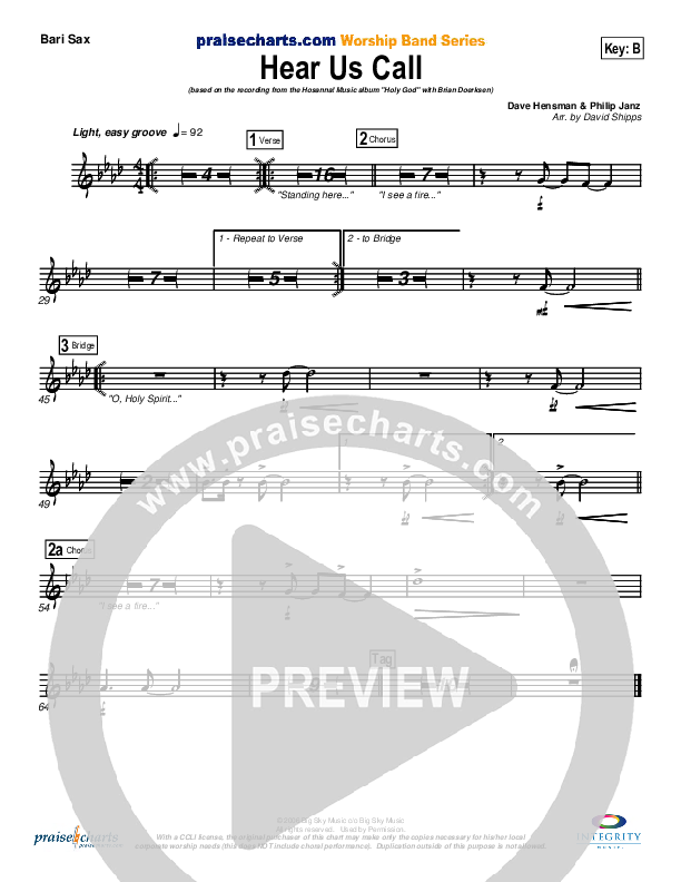 Hear Us Call Bari Sax (Brian Doerksen)