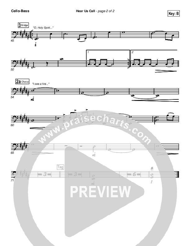 Hear Us Call Cello/Bass (Brian Doerksen)