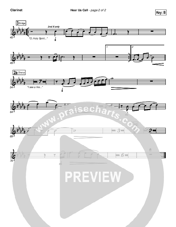 Hear Us Call Clarinet (Brian Doerksen)