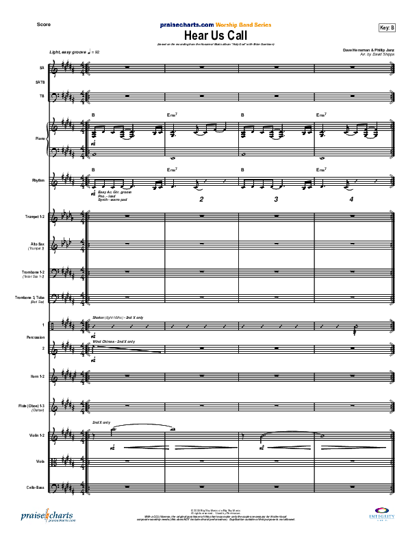 Hear Us Call Conductor's Score (Brian Doerksen)