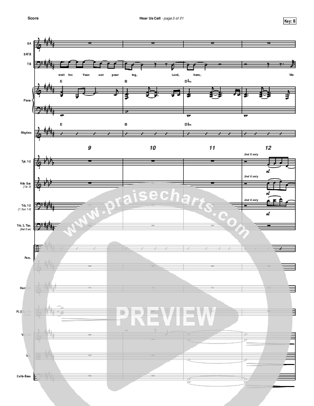 Hear Us Call Conductor's Score (Brian Doerksen)