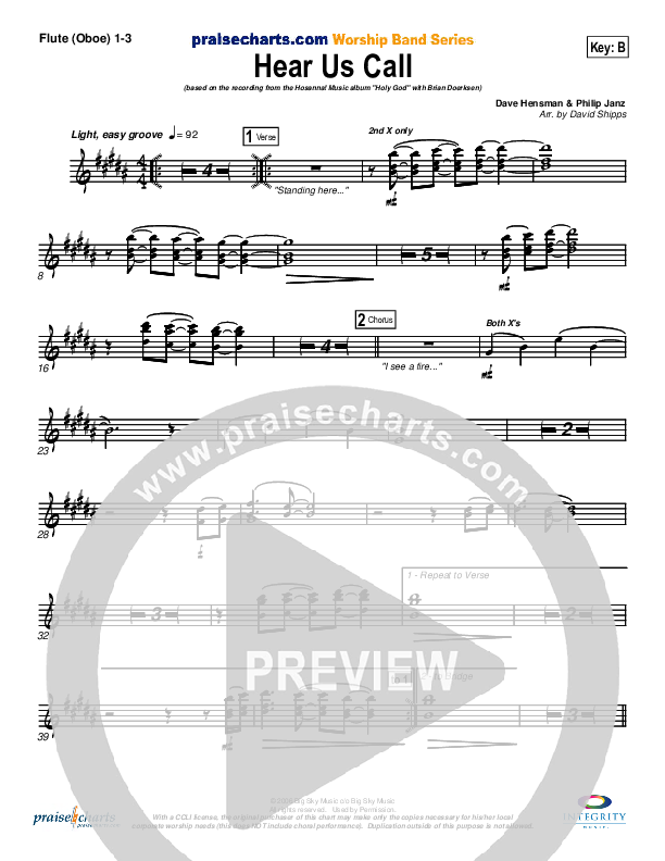 Hear Us Call Flute/Oboe 1/2/3 (Brian Doerksen)