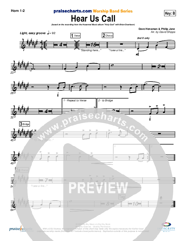 Hear Us Call French Horn 1/2 (Brian Doerksen)