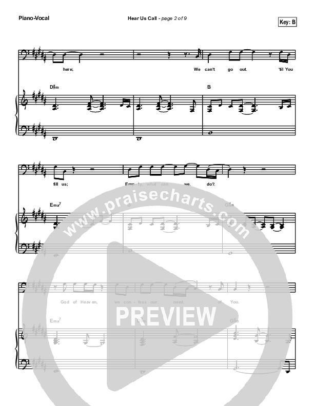 Hear Us Call Piano/Vocal (Brian Doerksen)