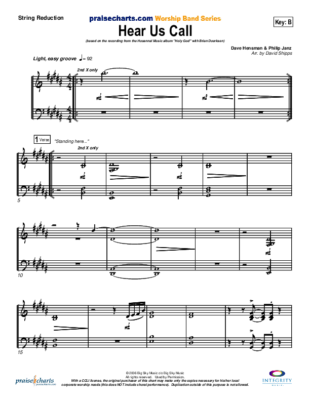 Hear Us Call String Pack (Brian Doerksen)