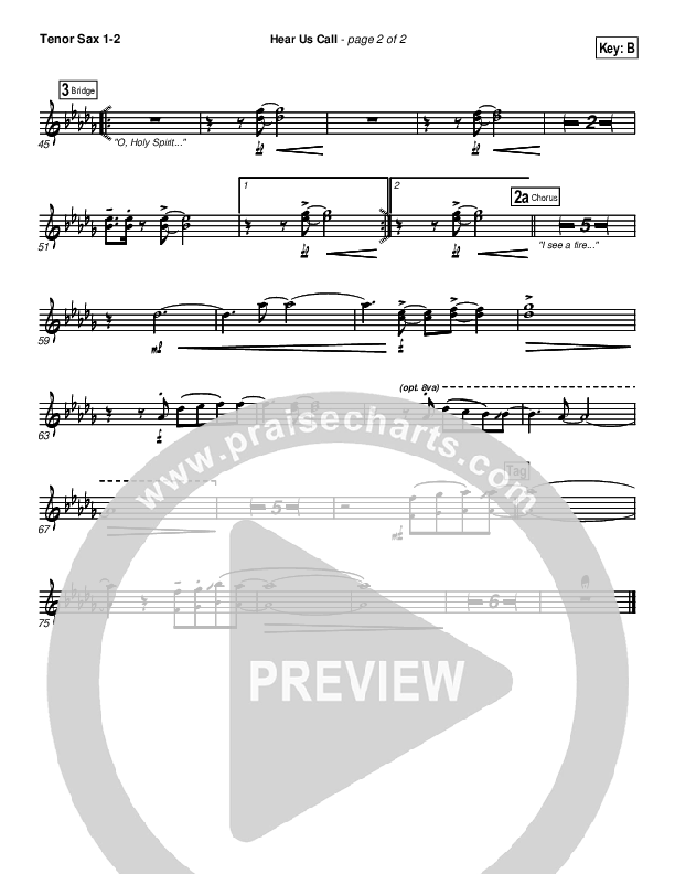 Hear Us Call Tenor Sax 1/2 (Brian Doerksen)